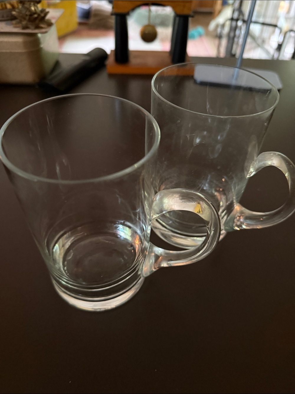 Tiffany & Co. Clear Glass Mugs with Handles - Pair